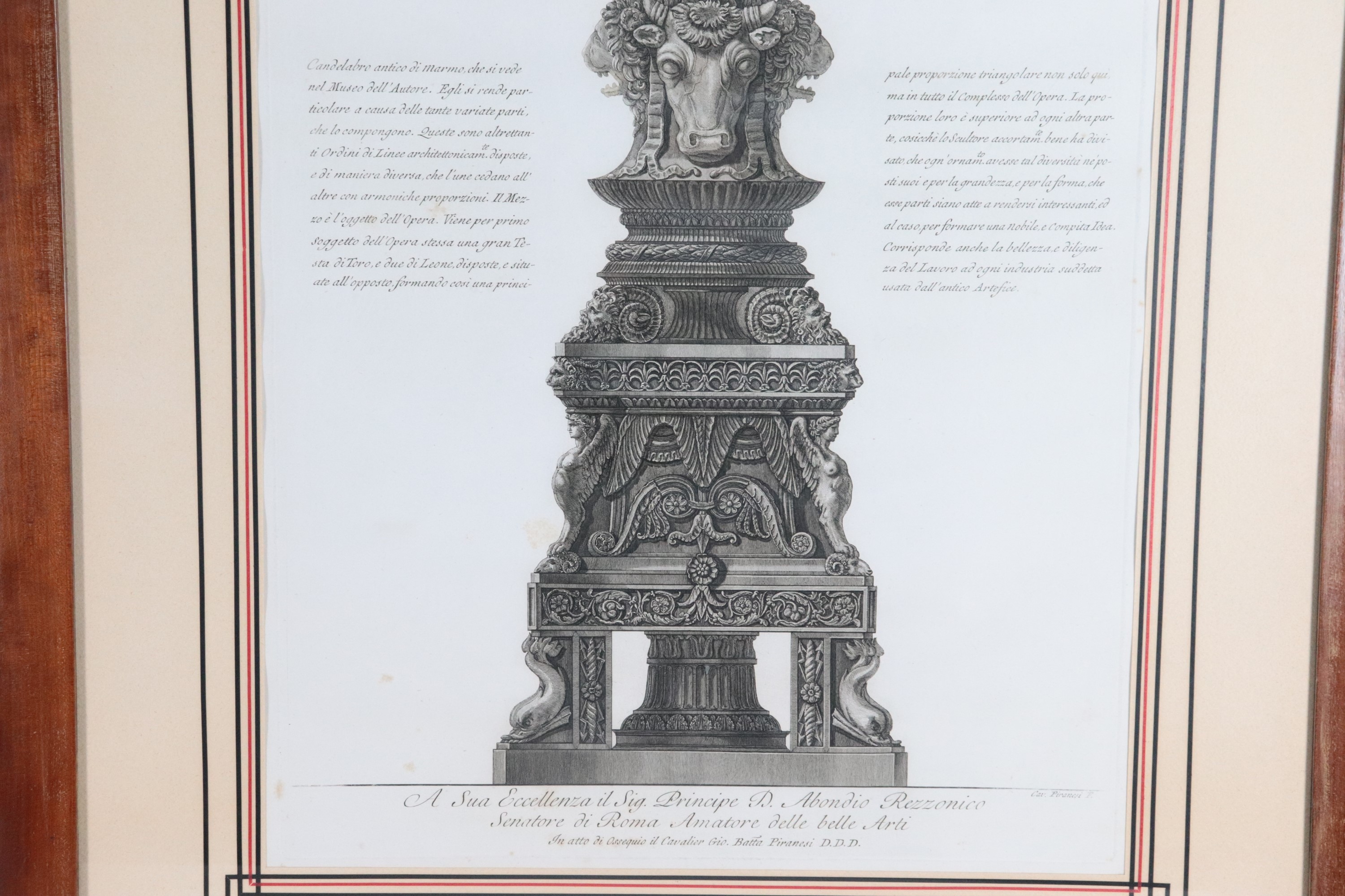 "Candelabri antichi di marmo di gran mole ritrovati negli scavi della Villa Adriana nell'Anno 176...