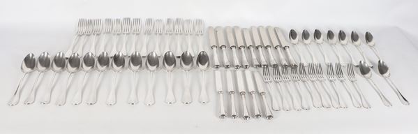 Christofle silver-plated and chiseled cutlery set (58 pieces)