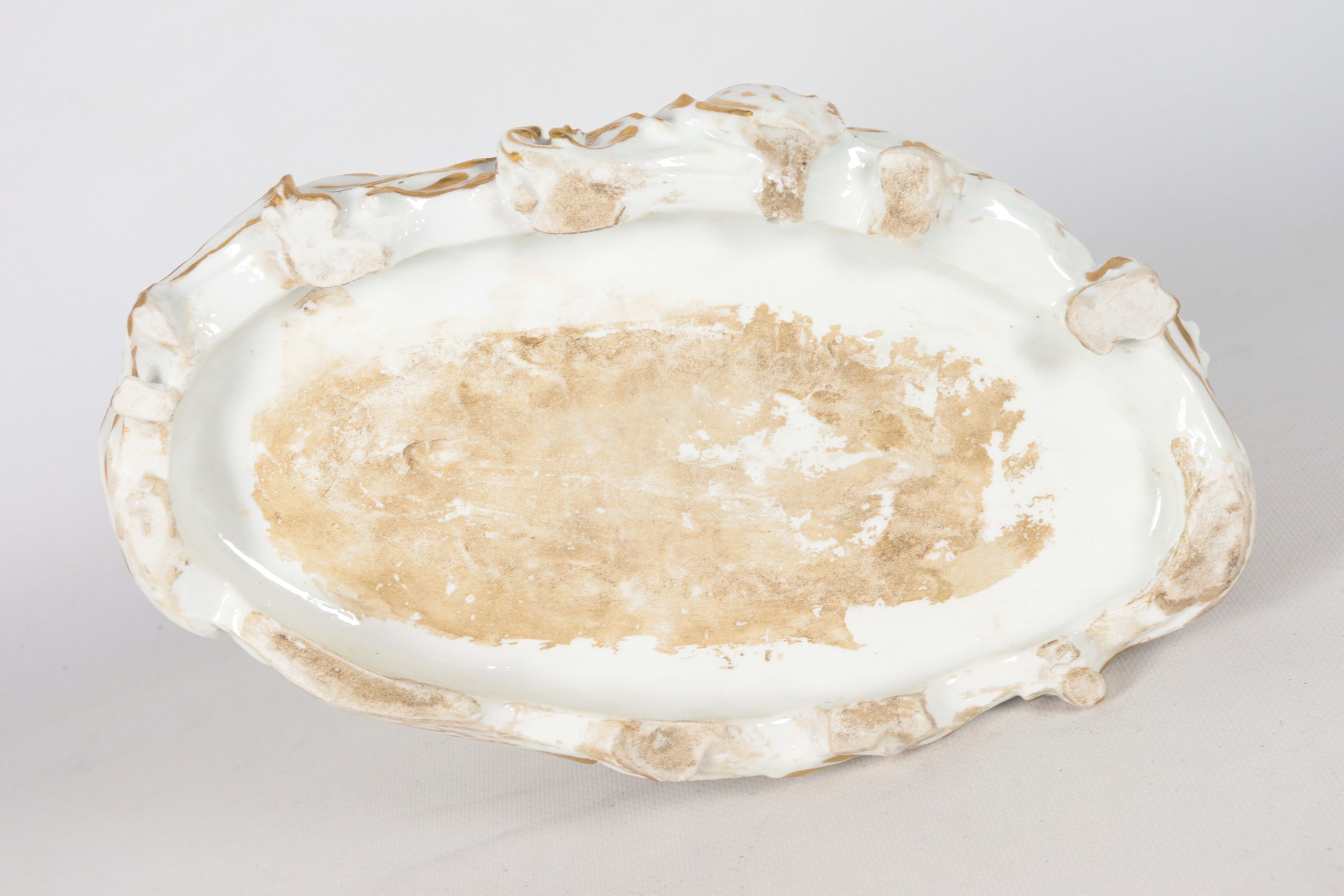 "Salottino con nobili", antico gruppo in porcellana di Sassonia (Meissen)