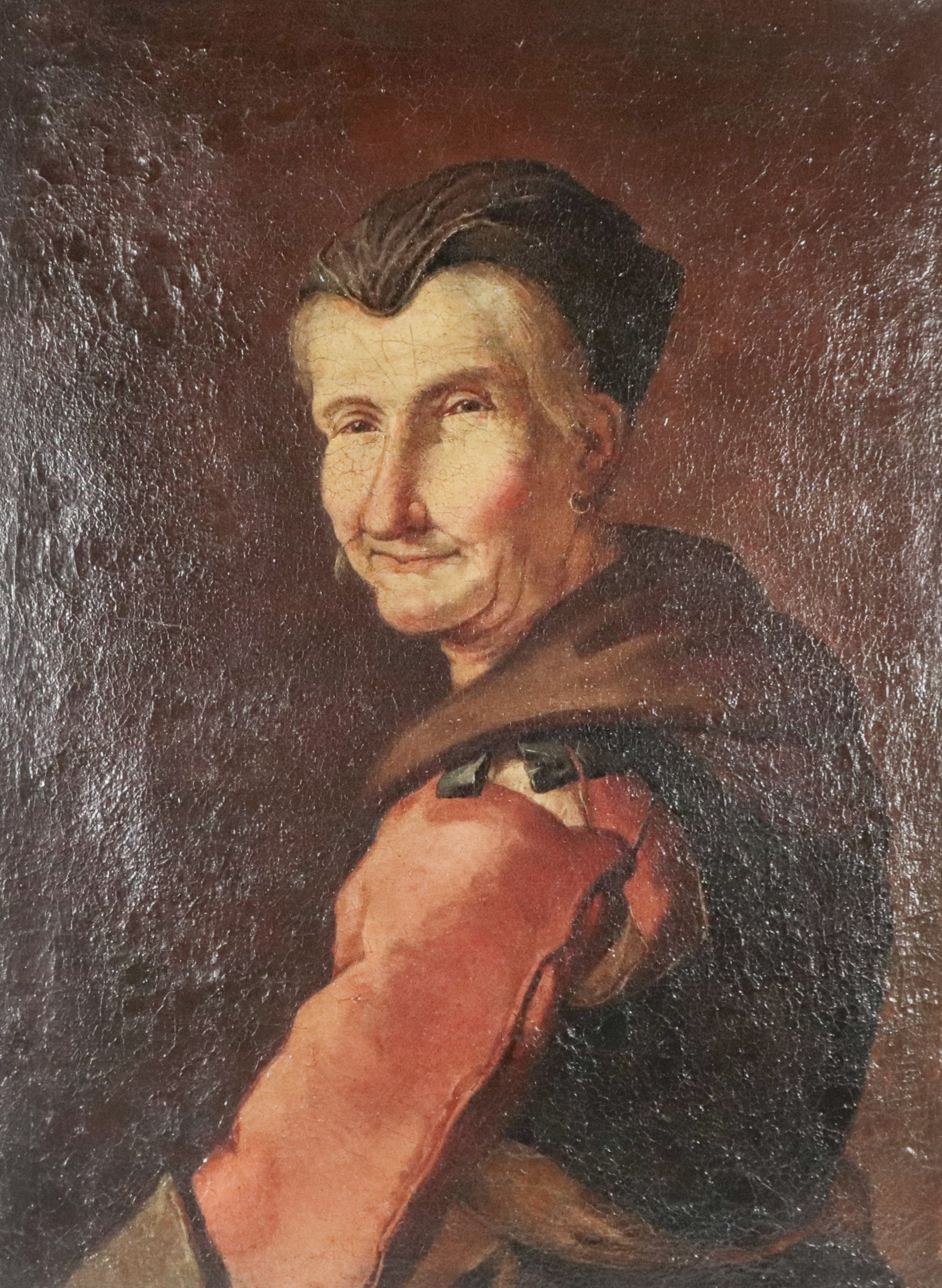 Bottega di. "Ritratto di vecchia contadina con orecchini"