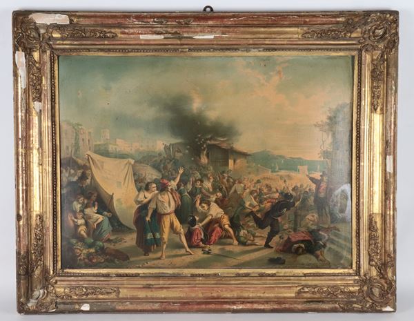 "Battle scene at the peasants' camp"