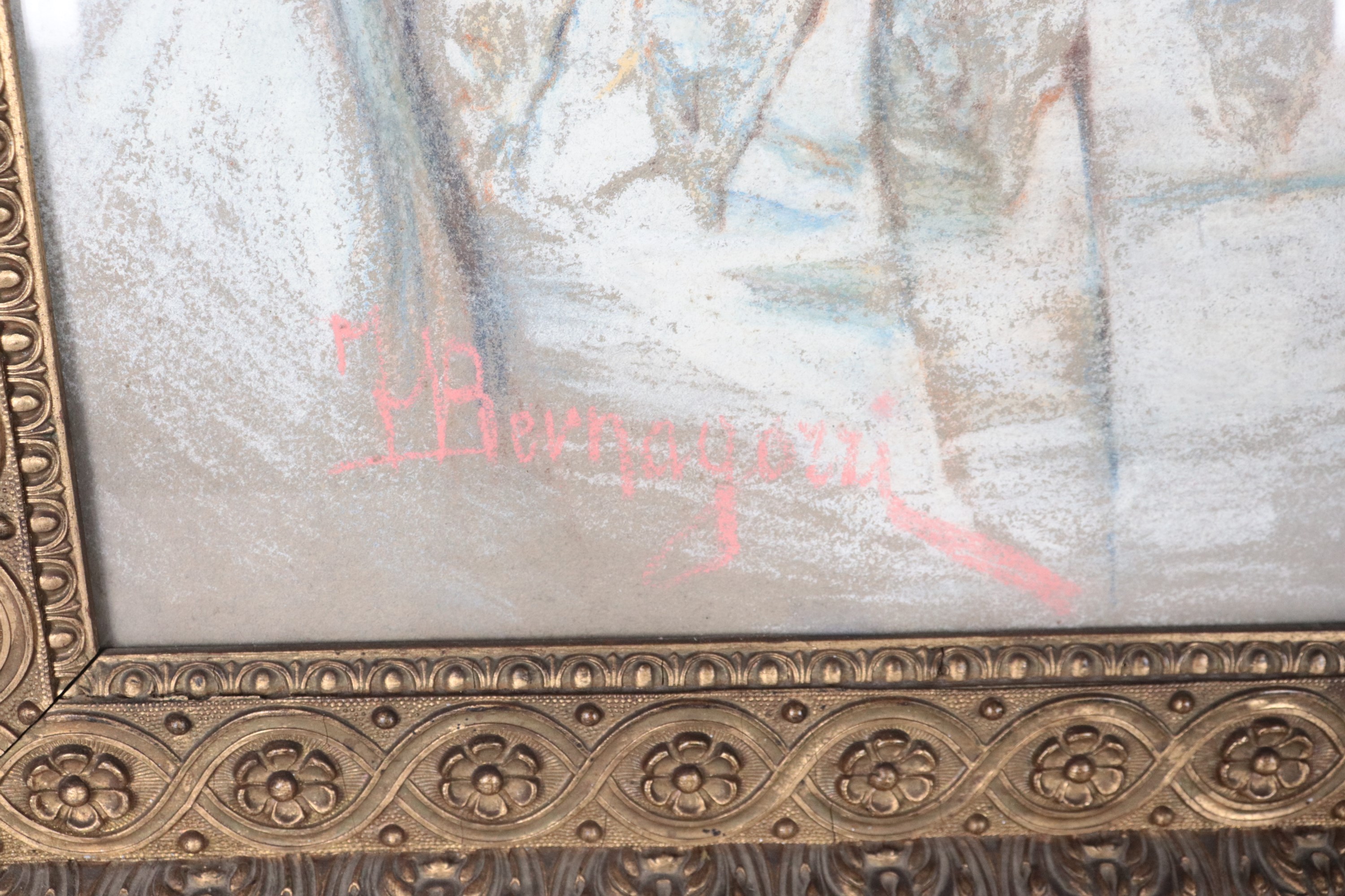 Firmato. "Ritratto di giovane nobildonna"