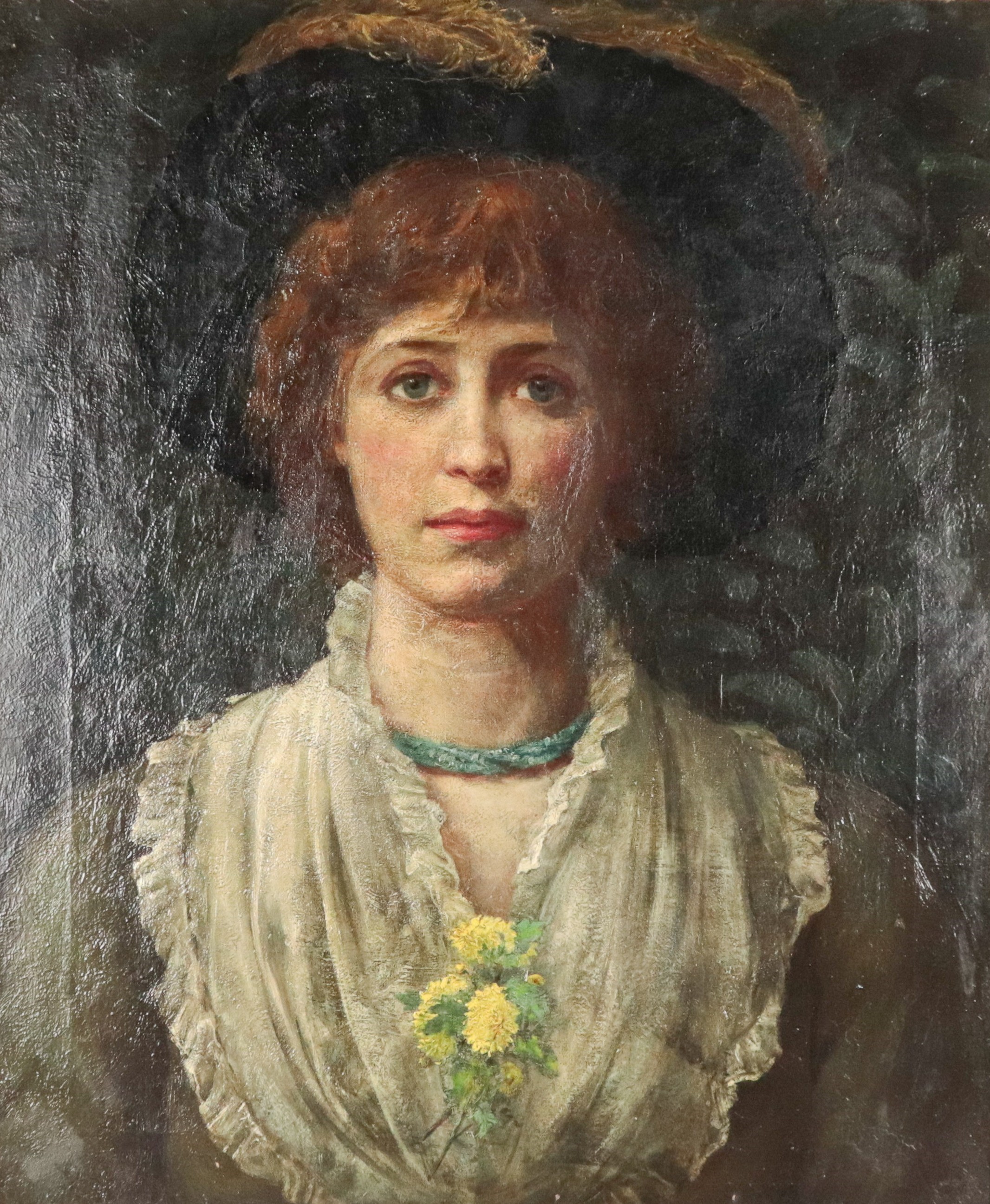 Att.to. "Ritratto di ragazza con cappello e scialle"