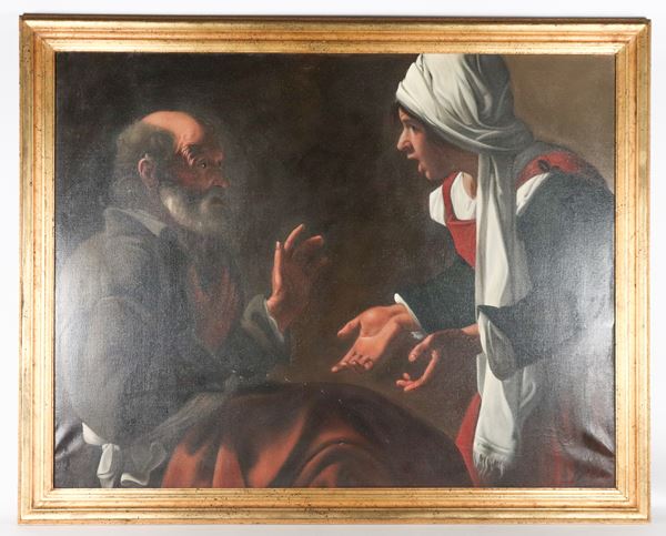 Pittore Italiano Inizio XX Secolo - Signed. "The Denial of Peter"