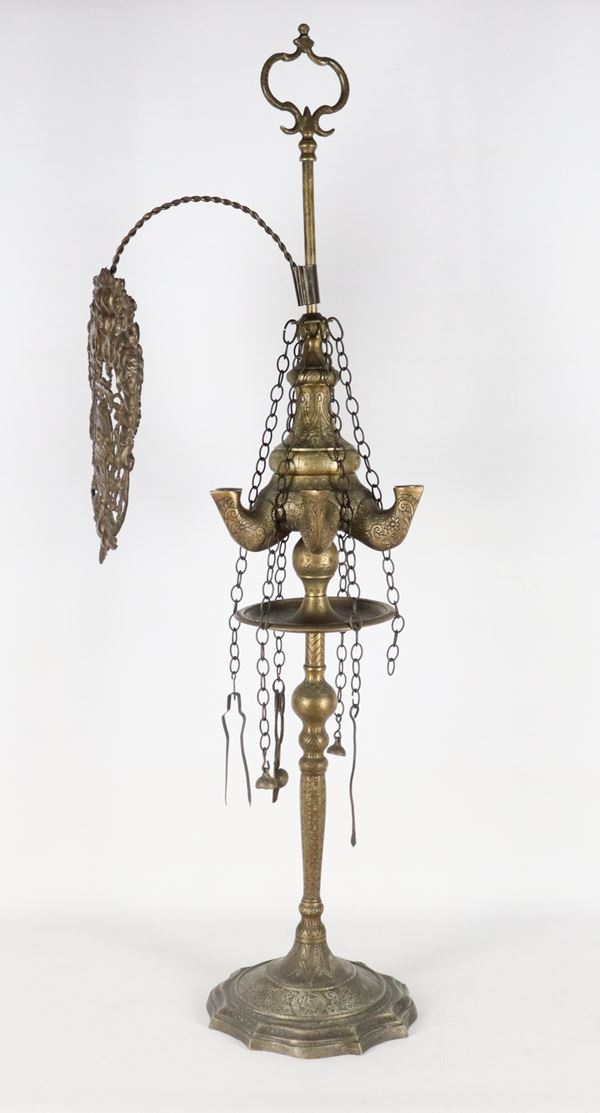 Antique Florentine bronze lamp