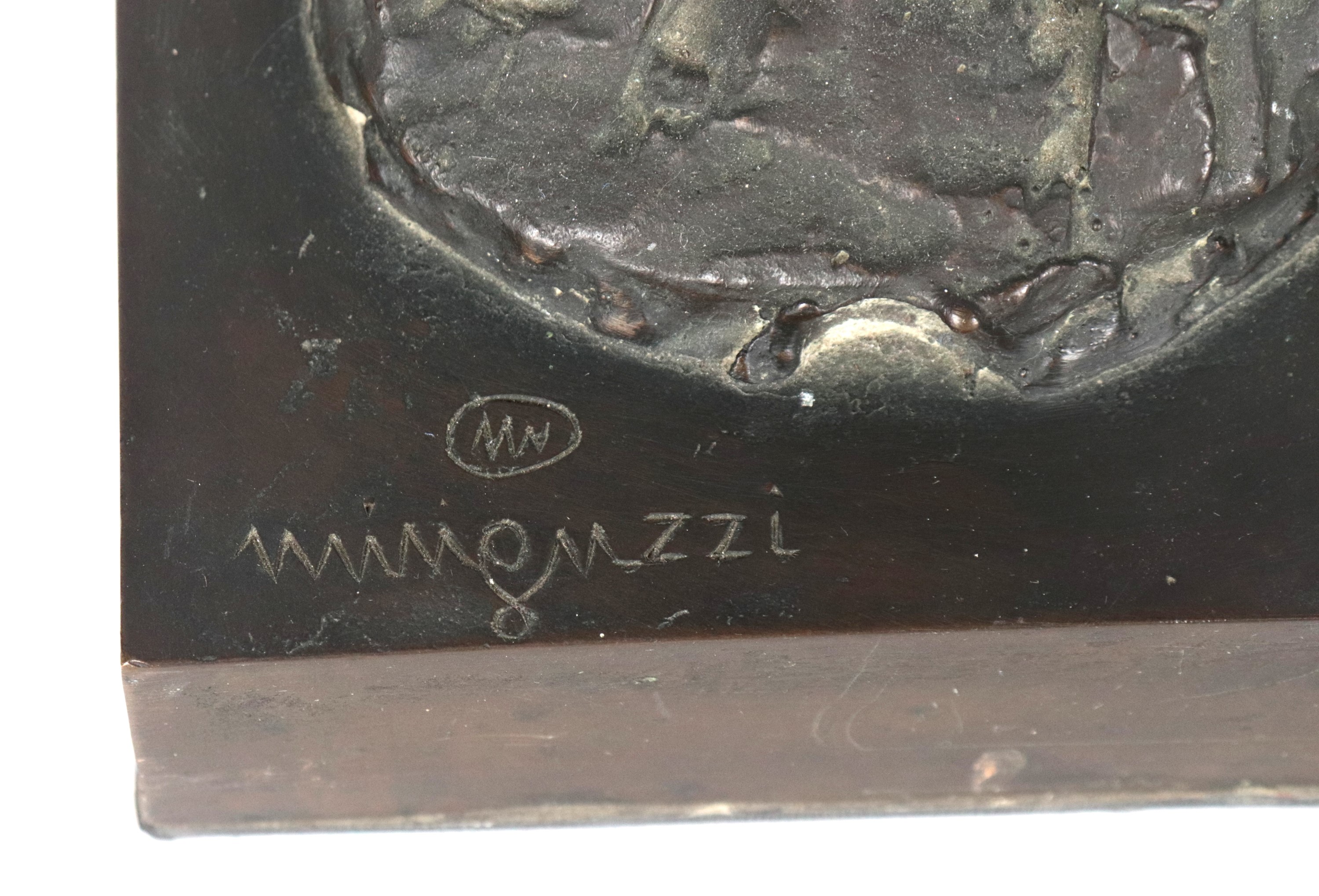 Firmata. 'Dio di Baal', scultura volume in bronzo
