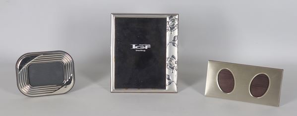 Lot of three small silver picture frames