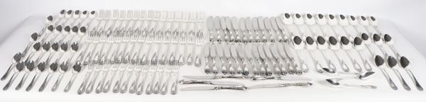 Antique German silver-plated cutlery set, embossed and chiseled (120 pieces)