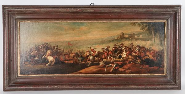 Pittore Italiano XIX Secolo - Signed. "Battle scene"