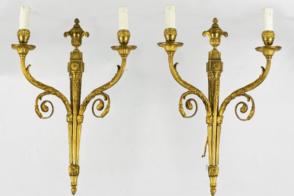 Pair of French Appliques in gilded bronze