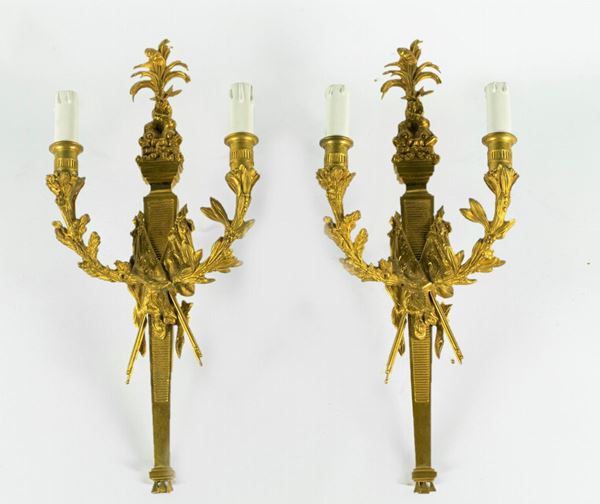 Pair of French Appliques in gilded bronze