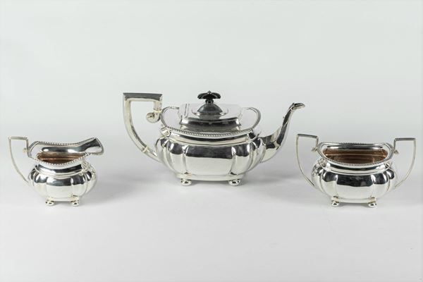 Edward VII tea service in embossed silver