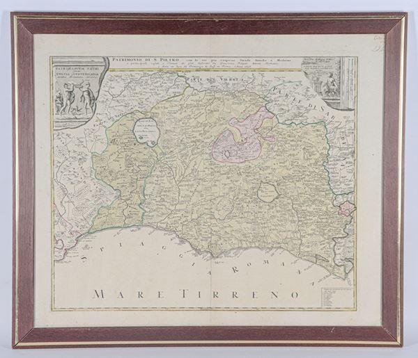 Ancient topographic map of the Tuscia Suburbicaria Heritage of St. Peter