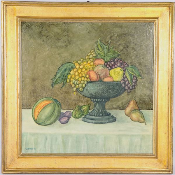 Pittore Italiano XX Secolo - Signed and dated 1995. "Still Life with Fruit"