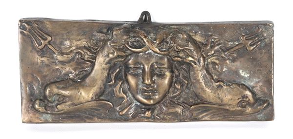 "Head of Medusa", high-relief bronze plaque