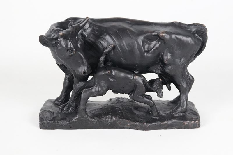 Firmata. "La nutrice", scultura in bronzo multiplo 643/1500. Si allega certificato di garanzia