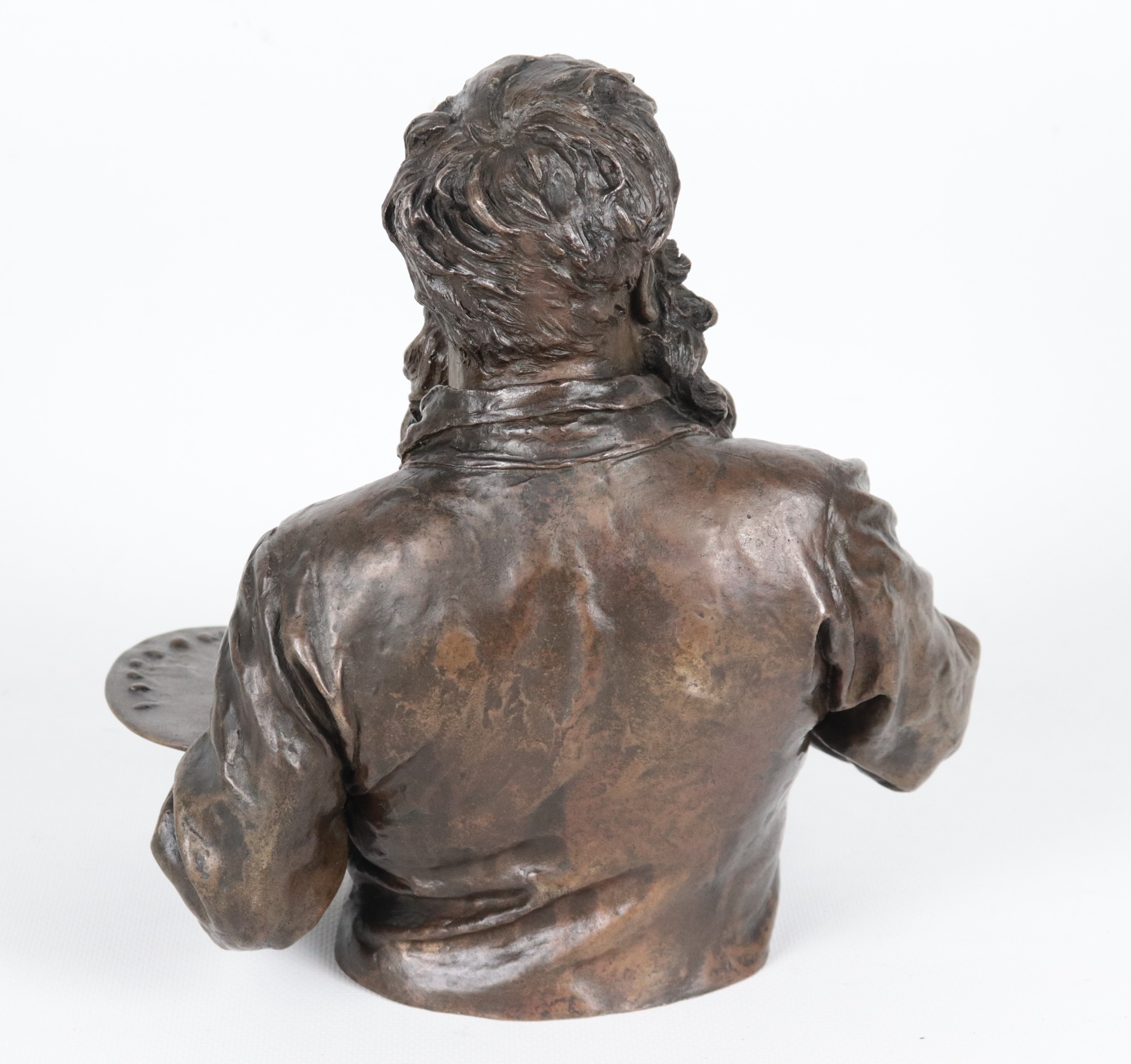 Att.to. "Ritratto a mezzo busto del pittore Meissonier", scultura in bonzo