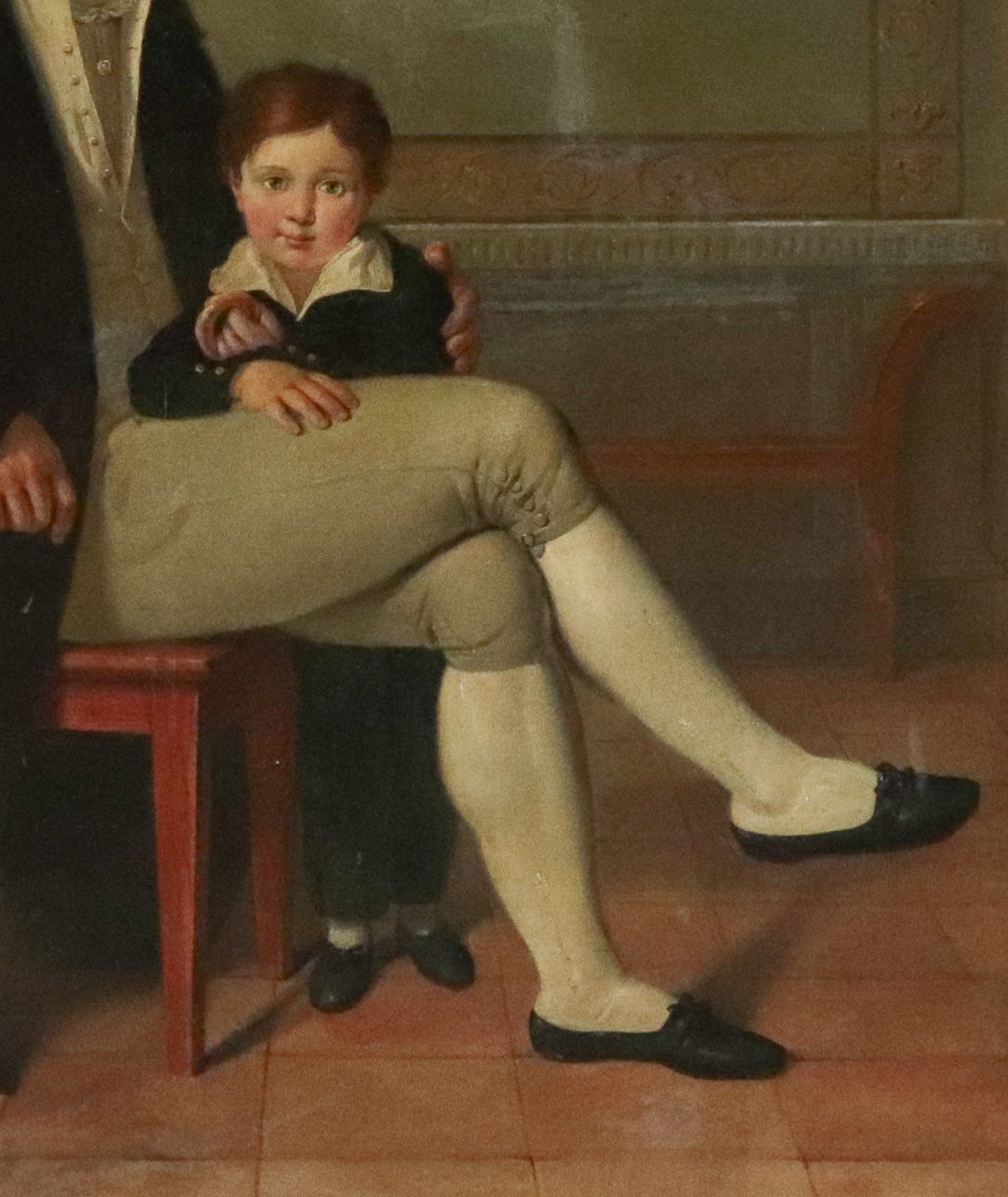 Bottega di. "Interno con gentiluomo e bambino"