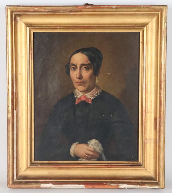 Scuola Italiana XIX Secolo - "Portrait of a Lady"