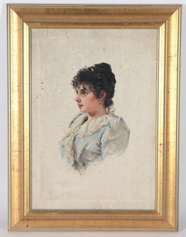 Scuola Italiana Inizio XIX Secolo - "Girl's Face with Earring"