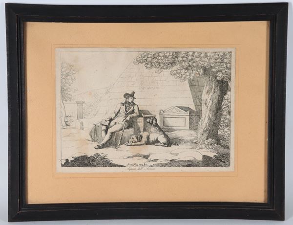 Bartolomeo Pinelli - Signed and dated 1809. "The Author's Rest"