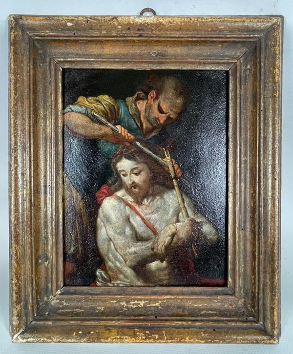 Scuola Napoletana Fine XVII Secolo - "The Crowning with Thorns"