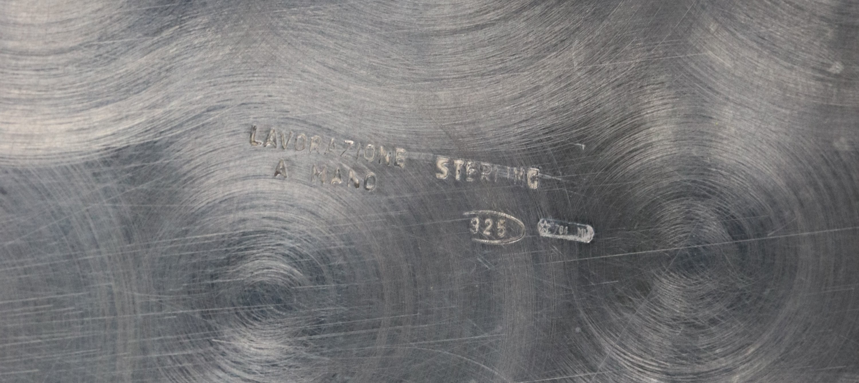 Grande piatto da portata in argento Sterling titolo 925, gr. 1530