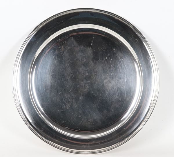 Large serving platter in 925 Sterling silver, 1180g