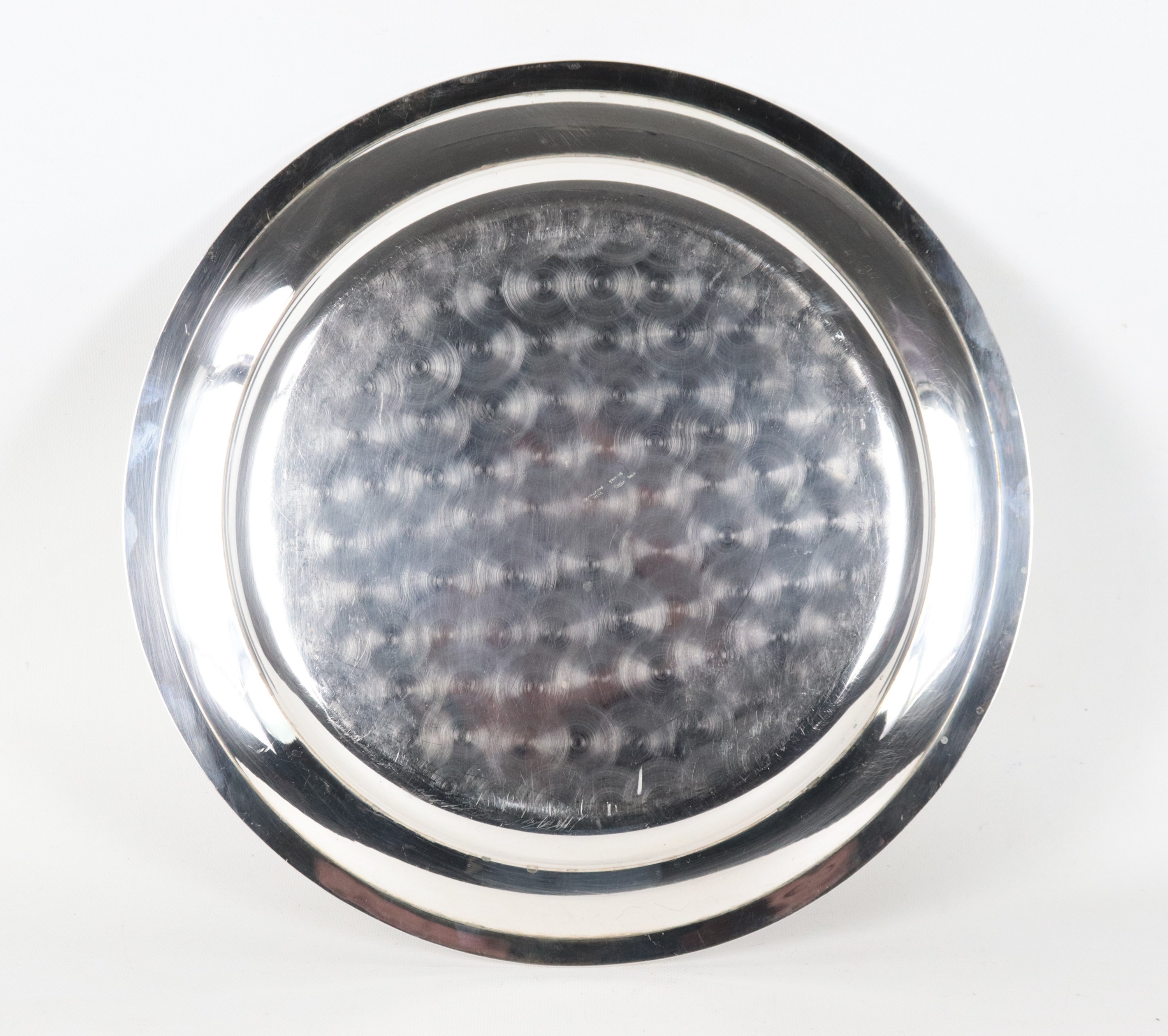 Grande piatto da portata in argento Sterling titolo 925, gr. 1180