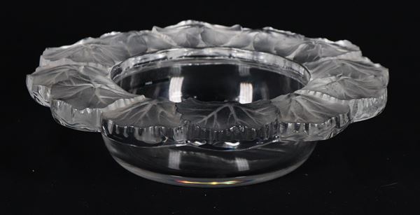 "Honfleur", centrotavola tondo in cristallo Lalique