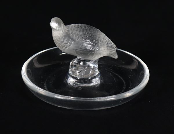 "Perdrix", portanelli in cristallo Lalique