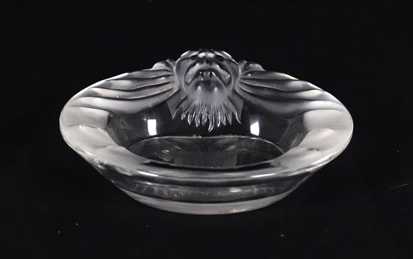 "Tete de lion", posacenere in cristallo Lalique
