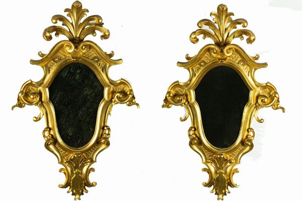 Coppia di Specchiere in legno dorato