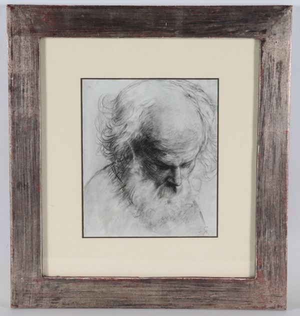 Giovanni Battista Crema - Siglato. "Testa di vecchio con barba"