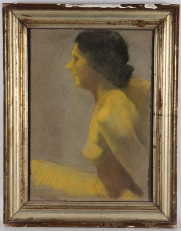 Scuola Italiana Inizio XX Secolo - "Nudo di giovane donna"