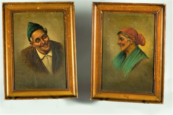 Ferruccio Vitale - &quot;Portraits of old men&quot;. Signed