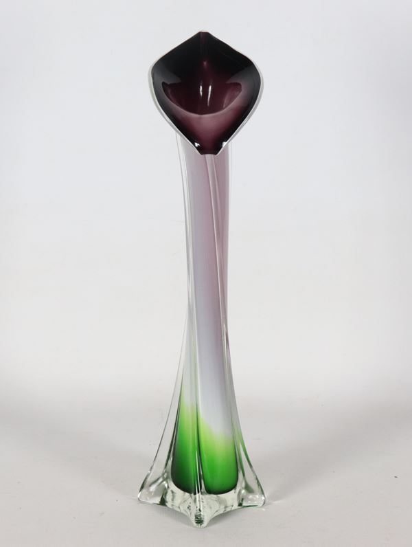 "Calla Lily", vaso in vetro di Murano