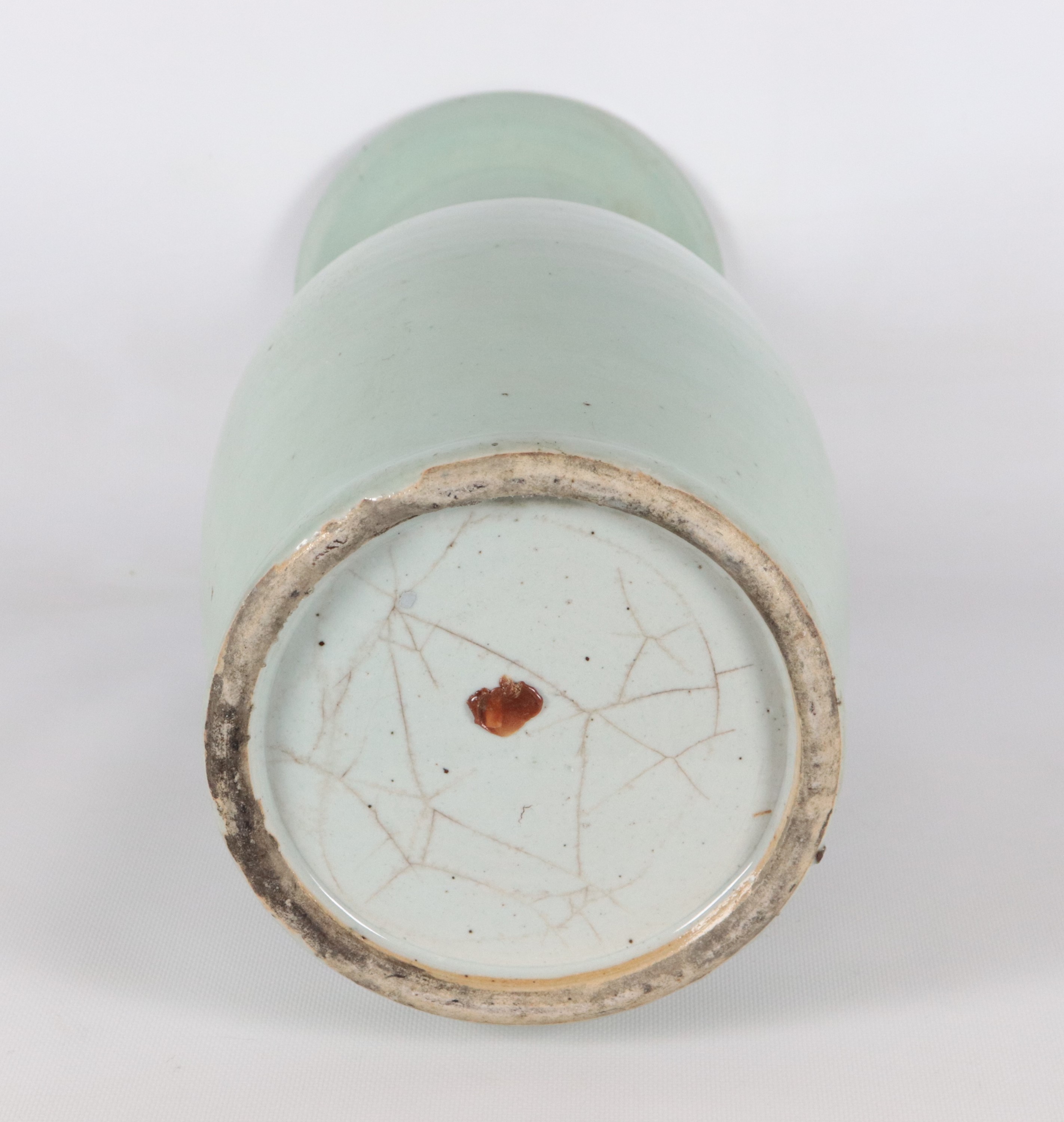 Vaso cinese in porcellana con decorazioni in blu a motivi floreali orientali