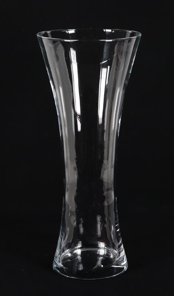 Vaso a tromba in cristallo
