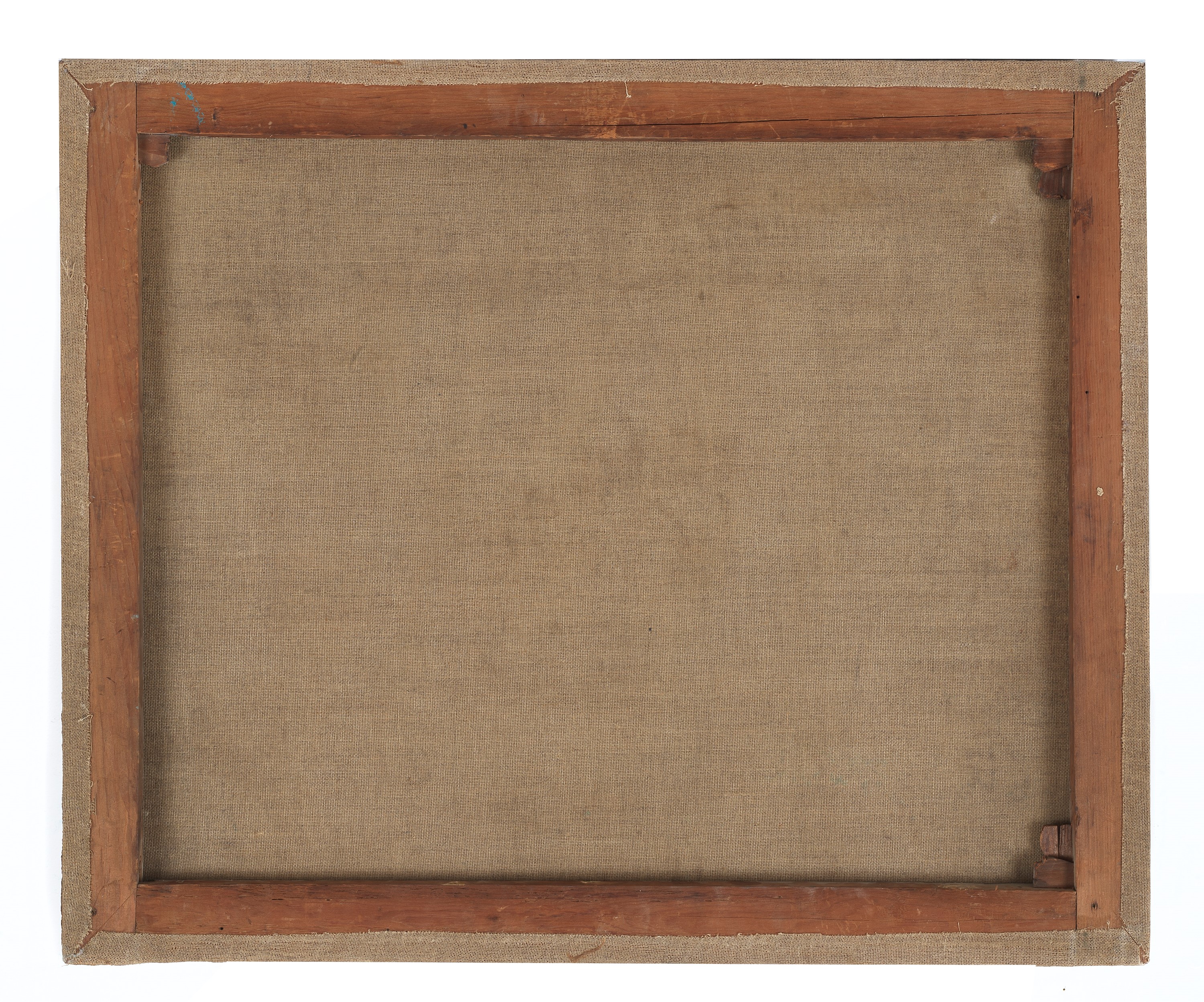 "Paesaggio con ruderi, viandanti e ponte con corso d'acqua"