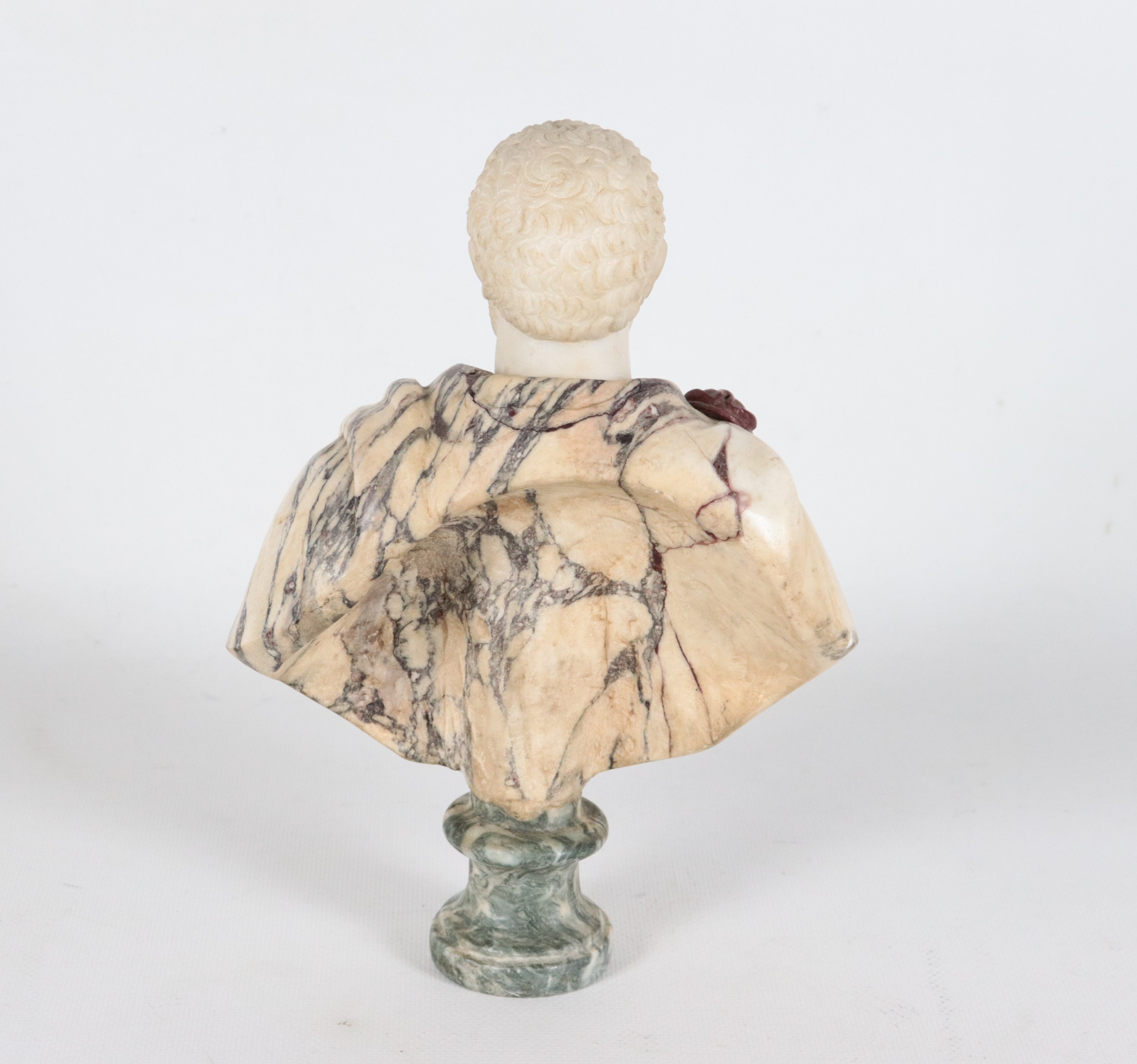 "Caracalla", antico piccolo busto romano in marmo