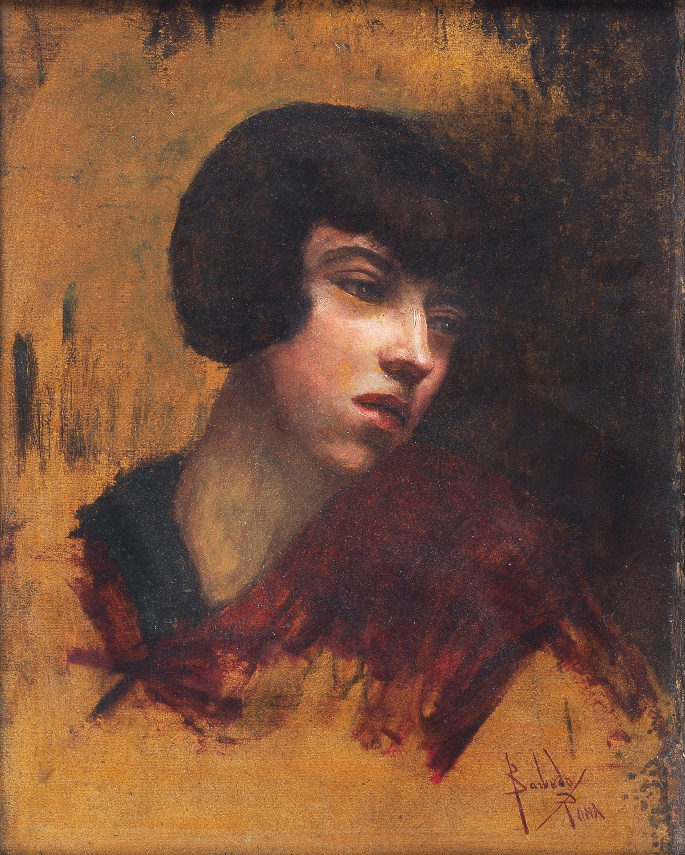 Firmato e iscritto Roma. "Volto di ragazza"