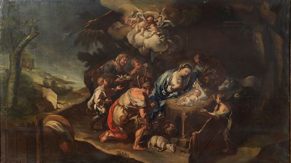 Antonio Balestra - &quot;Nativity with the Adoration of the Shepherds&quot;. Workshop of.