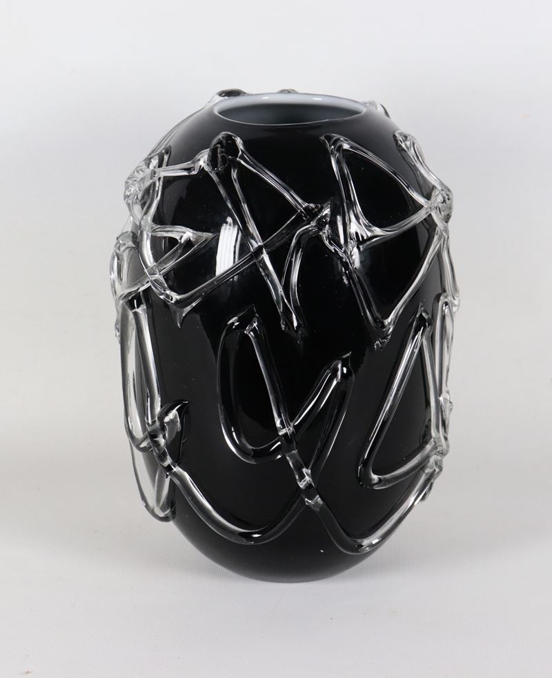 Vaso in vetro di Murano nero