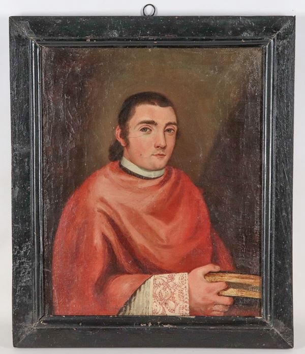Scuola Italiana Inizio XIX Secolo - "Prelato con Bibbia"