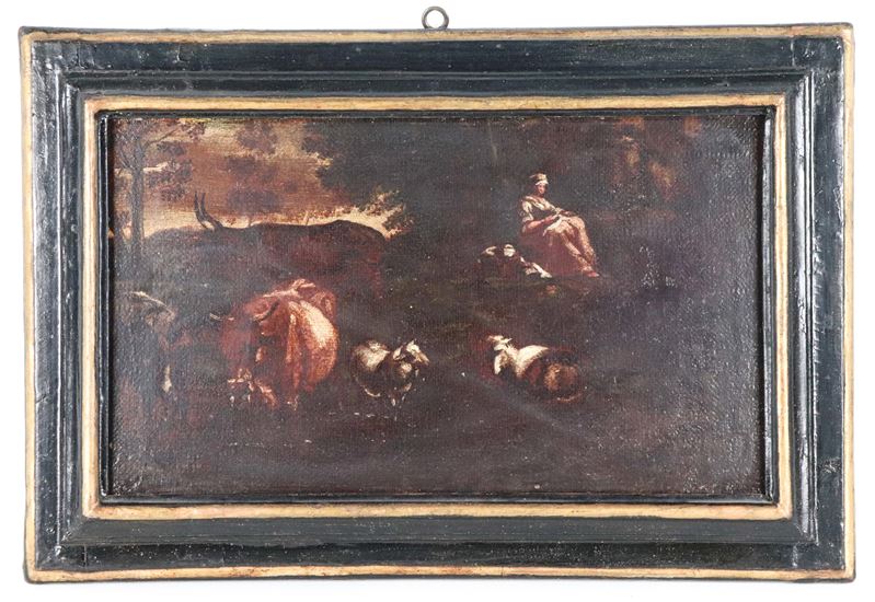 "Paesaggio con pastorella e armenti"