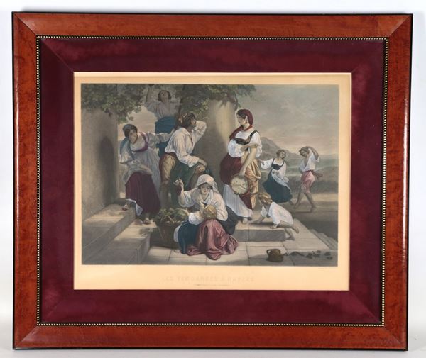 "Festa di contadini napoletani durante la vendemmia"