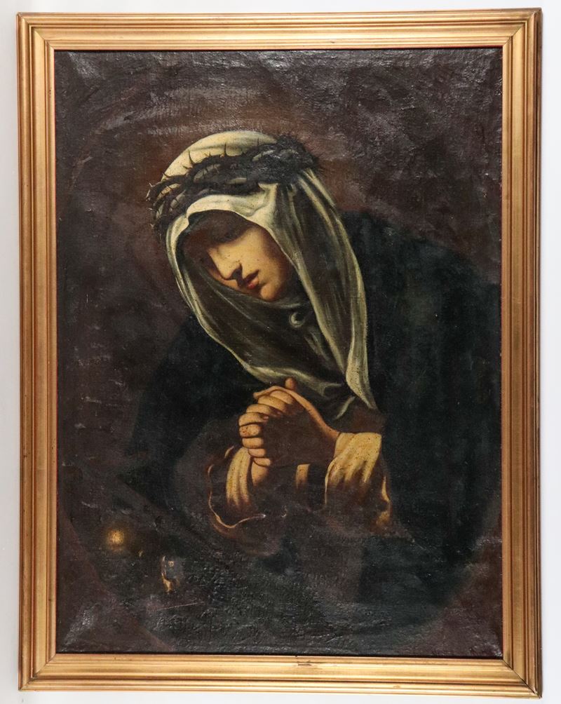 Bottega di. "Santa Caterina da Siena con corona di spine"