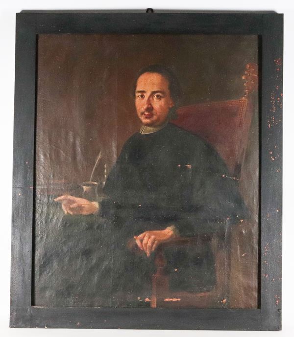 Scuola Lombarda XVII Secolo - "Ritratto di canonico"