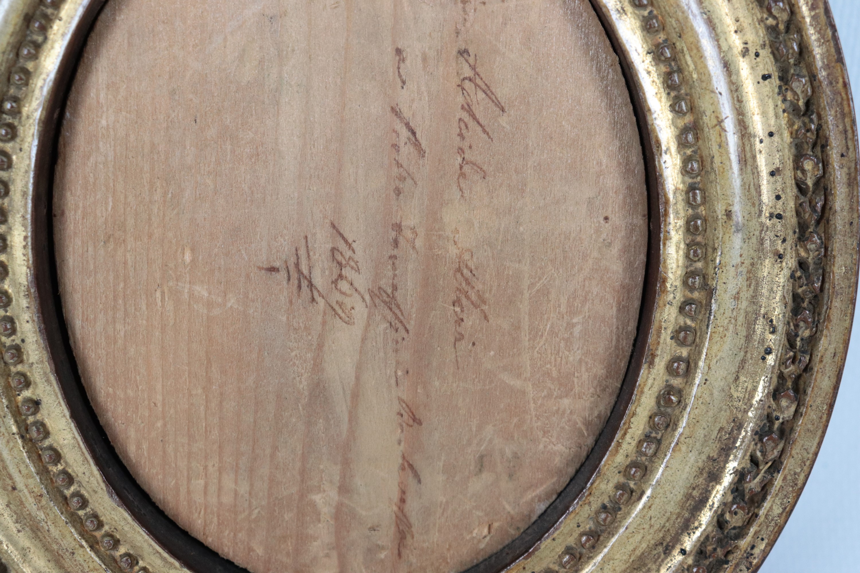 "La morte di Cleopatra", antica miniatura ovale dipinta. Firmata e datata 1869